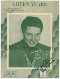 1h081 EDDIE FISHER signed sheet music 1954 early in his career singing Green Years!