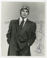 1h246 TOMMY LEE JONES signed 4x5 photo 1980s portait in suit & aviator goggles from Love Story!