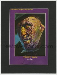 1h091 VINCENT PRICE signed & matted magazine page 1973 Famous Monsters art from House of Wax!