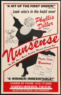 1h033 NUNSENSE signed stage play WC 1980s by Phyllis Diller, look who's in the habit now!