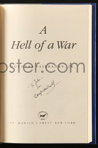 1h007 DOUGLAS FAIRBANKS JR signed hardcover book 1993 A Hell of a War, sequel to his autobiography!