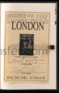 1h018 NIGHT OF THE LIVING DEAD LONDON signed bookplate in hardcover book 1993 by Barker AND Niles!