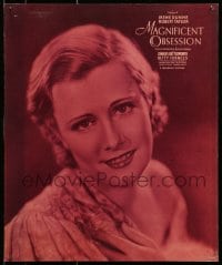 1j028 MAGNIFICENT OBSESSION jumbo LC 1935 head & shoulders portrait of beautiful Irene Dunne!
