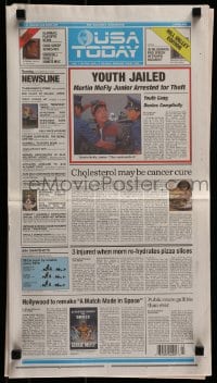 1j047 BACK TO THE FUTURE III group of 8 12x22 prop newspapers 1990 actually used in the movies!