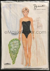 1j037 DIANA PRINCESS OF WALES English 12x17 paper doll set 1994 dress the royal bride!