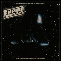 1j050 EMPIRE STRIKES BACK 12x12 soundtrack album flat 1980 c/u of Darth Vader's helmet in space!