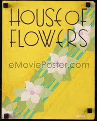 1j015 MARGUERITE VESER 11x14 original gouache 1930s House of Flowers, cool Art Deco art!