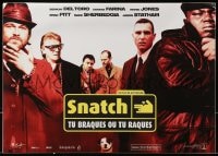 1j039 SNATCH French 12x17 sticker 2000 Brad Pitt, Jason Statham, Benicio Del Toro, Vinnie Jones!
