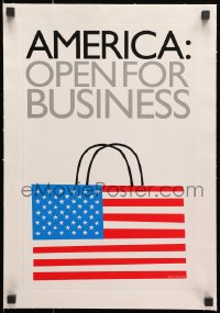 1j053 AMERICA: OPEN FOR BUSINESS linen 11x17 special poster 2001 shopping bag art by Craig Frazier!