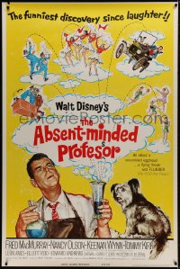 1k296 ABSENT-MINDED PROFESSOR 40x60 R1974 Walt Disney, Flubber, Fred MacMurray in title role!