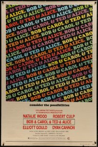 1k306 BOB & CAROL & TED & ALICE 40x60 1969 directed by Paul Mazursky, Natalie Wood, Elliott Gould