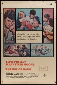 1k309 CHANGE OF HABIT 40x60 1969 Dr. Elvis Presley, pretty Mary Tyler Moore as nun!