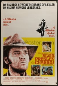 1k310 CHARRO 40x60 1969 different Elvis Presley, on his neck he wore the brand of a killer!