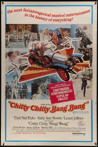 1k311 CHITTY CHITTY BANG BANG style B 40x60 1969 Dick Van Dyke, art of flying car + photo montage!
