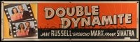 1k007 DOUBLE DYNAMITE paper banner 1952 great artwork of Groucho Marx & sexy Jane Russell on film strip!