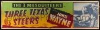 1k022 THREE TEXAS STEERS paper banner R1953 John Wayne, Three Mesquiteers, Terhune, Corrigan!