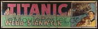 1k023 TITANIC paper banner 1953 great artwork of Clifton Webb, Barbara Stanwyck & legendary ship!