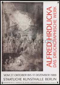 1k211 ALFRED HRDLICKA 33x47 German museum/art exhibition 1989 cool art by the artist!