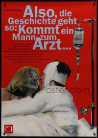 1k236 ALSO, DIE GESCHICHTE GEHT SO: KOMMT EIN MANN ZUM ARZT 33x47 German stage poster 1995 wild!