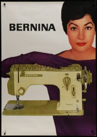 1k122 BERNINA 36x51 Swiss advertising poster 1959 sexy woman with hand on sewing machine!