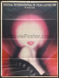 1k106 CANNES FILM FESTIVAL 1981 47x63 French film festival poster 1981 Landi art of glowing Monroe!
