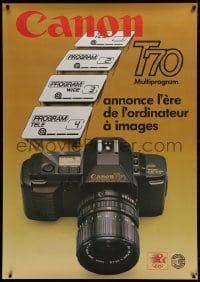 1k126 CANON 36x51 Swiss advertising poster 1984 cool image of the T70 Mulitprogram camera!
