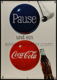 1k127 COCA-COLA 36x51 Swiss advertising poster 1957 art of bottle and mallet striking symbol!
