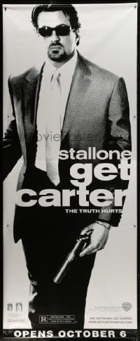 1k028 GET CARTER vinyl banner 2000 great full-length image of Sylvester Stallone in cool shades w/gun!