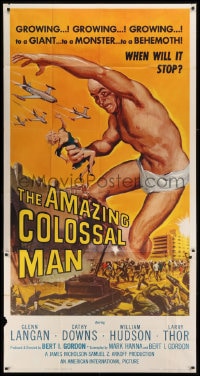 1m152 AMAZING COLOSSAL MAN 3sh 1957 Bert I. Gordon, art of the giant monster by Albert Kallis!