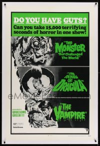 1m082 DO YOU HAVE GUTS linen 1sh 1971 Return of Dracula, Vampire, Monster That Challenged the World!