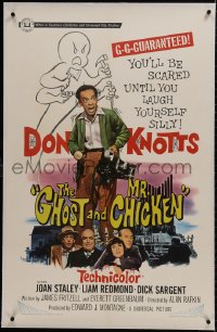 1m093 GHOST & MR. CHICKEN linen 1sh 1966 Don Knotts, you'll be scared til you laugh yourself silly!