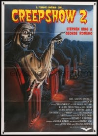 1m192 CREEPSHOW 2 Italian 1p 1987 Tom Savini, great Winters artwork of skeleton guy in theater!