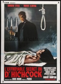 1m198 HORRIBLE DR. HICHCOCK Italian 1p R1970s Symeoni art of mad doctor & female victim by noose!