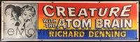 1m142 CREATURE WITH THE ATOM BRAIN paper banner 1955 scared Richard Denning & Angela Stevens, rare!