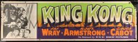1m144 KING KONG paper banner R1952 art of the ape holding Fay Wray over the 3 leads, ultra rare!
