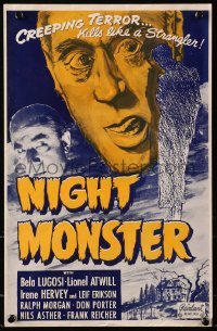 1m245 NIGHT MONSTER pressbook R1949 Bela Lugosi & Lionel Atwill in Universal mystery horror!