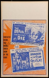 1m217 BRAIN THAT WOULDN'T DIE/STAR CREATURES Benton WC 1962 wacky sci-fi horror double-bill!