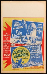 1m219 DIE MONSTER DIE/PLANET OF THE VAMPIRES Benton WC 1965 the fantastic versus the unearthly!