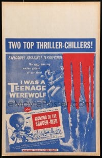 1m225 I WAS A TEENAGE WEREWOLF/INVASION OF THE SAUCER-MEN Benton WC 1957 two top thriller-chillers!