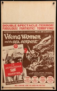 1m236 VIKING WOMEN & SEA SERPENT/ASTOUNDING SHE MONSTER Benton WC 1958 double spectacle-terror!