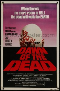 1p111 DAWN OF THE DEAD 1sh 1979 George Romero, no more room in HELL for the dead, red title design