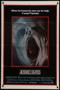 1r399 ALTERED STATES int'l 1sh 1980 Hurt, Chayefsky, Russell, different grotesque image, rare!