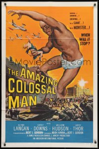 1r400 AMAZING COLOSSAL MAN 1sh 1957 AIP, Bert I. Gordon, art of the giant monster by Albert Kallis!