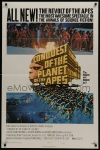 1r429 CONQUEST OF THE PLANET OF THE APES style B 1sh 1972 Roddy McDowall, the apes are revolting!