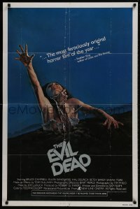 1r458 EVIL DEAD 1sh 1982 Sam Raimi cult classic, classic Skilsky art of girl grabbed by zombie!