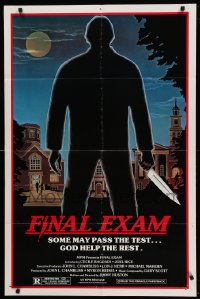 1r463 FINAL EXAM 1sh 1981 some may pass the test, God help the rest, cool silhouette art of killer!