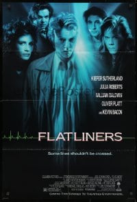 1r465 FLATLINERS advance 1sh 1990 Kiefer Sutherland, Julia Roberts, Kevin Bacon, Baldwin!