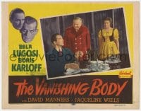 1r225 BLACK CAT LC #6 R1953 Karloff & Lugosi in art, Wells staring at Manners, The Vanishing Body!