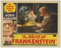 1r230 BRIDE OF FRANKENSTEIN LC R1953 close up of Colin Clive & Ernest Thesiger in laboratory!