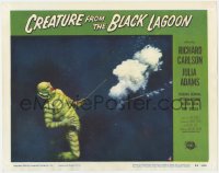 1r234 CREATURE FROM THE BLACK LAGOON LC #4 1954 cool image of monster shot underwater with harpoon!